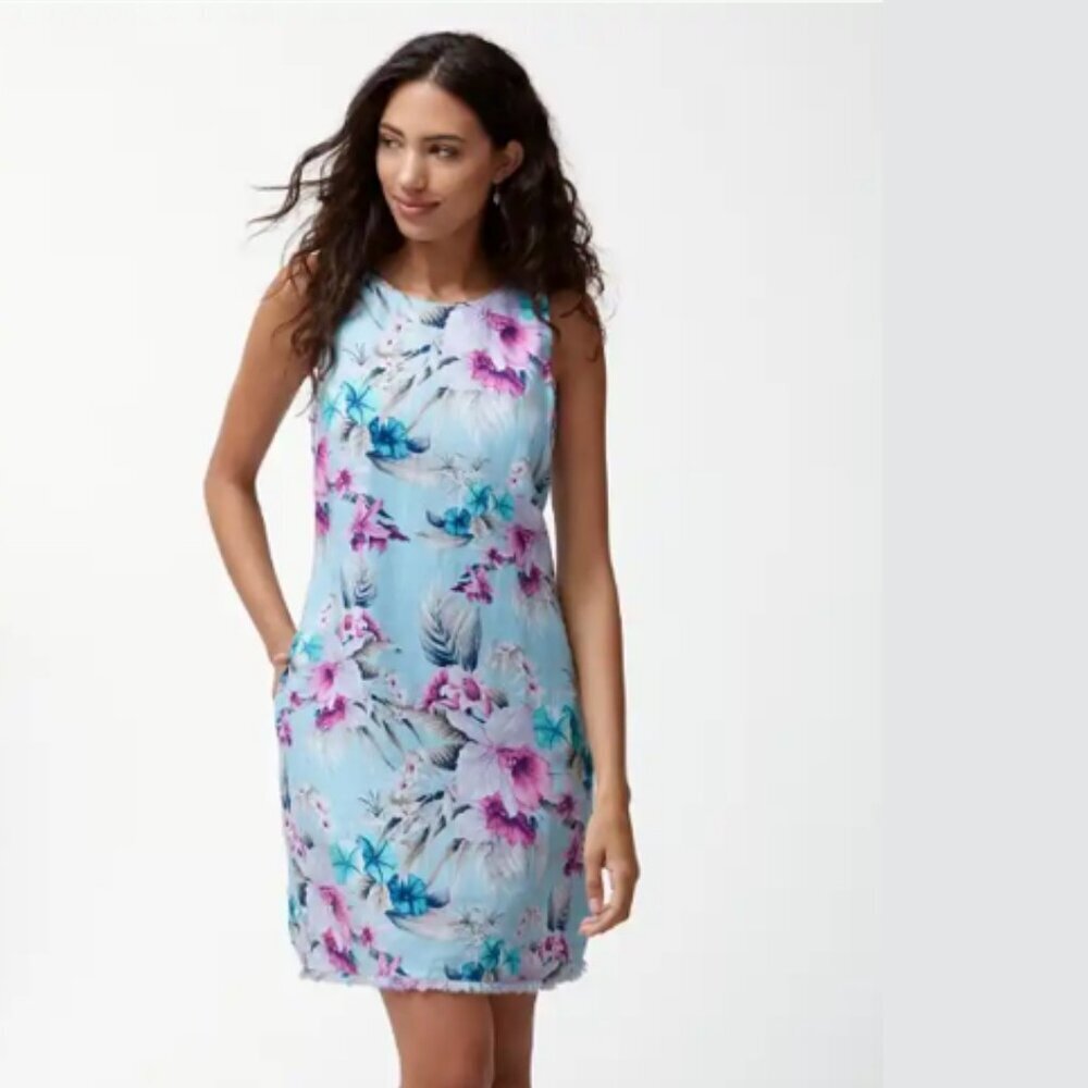 Like New Tommy Bahama Florencia Floral Linen Shift Dress
